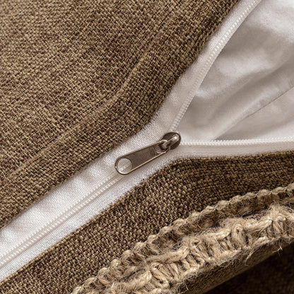 Pack of 2 Decorative Throw Pillow Covers Modern Farmhouse Outdoor Pillow Covers Neutral Linen Burlap Pillowcases Cushions for Couch Bed Living Room Sofa, Brown 18 X 18 Inches 45 X 45 Cm