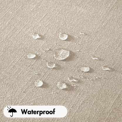 Natural Linen Cotton Blend Tablecloth Rectangle, Luxury Waterproof Stain Resistant Durable Farmhouse Oblong Table Cloth for Dining Party Christmas Weddings Birthday, 52 X 84 Inch, Ivory Cream