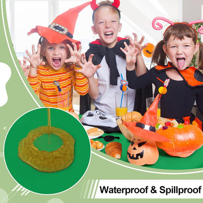 4 Packs Disposable Plastic Table Cloth, 84" round Waterproof Tablecloth, Leakproof & Sturdy Decorative Table Covers for Picnic, Party and Outdoor, Green