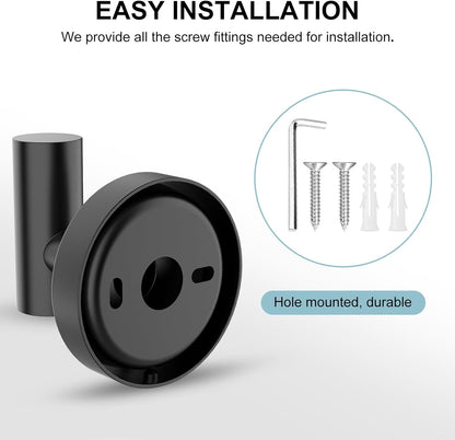 Towel Holder for Bathroom Wall Matte Black Towel Ring & 4 Packs Towel Hooks for Bathrooms 304 Stainless Steel Bathroom Shower Towel Hook