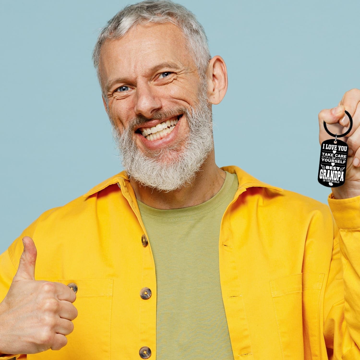 Grandpa Gifts for Fathers Day - Novelty Men Accessories Keychains - Best Grandpa in the World, 2026 Grandfather Papa Christmas Xmas Stocking Stuffers White Elephant Gift, Grandfather Gift