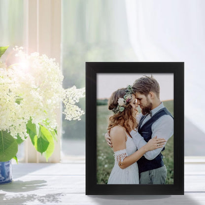2 Pack 5X7 Picture Frame, Black for Wall and Tabletop Display, Resistant Plastic with Clear Plexiglass for Vertical or Horizontal Display