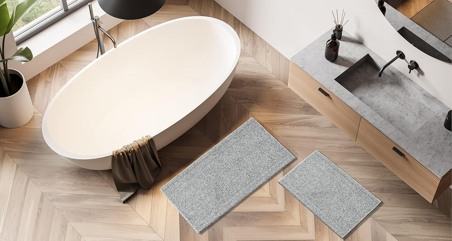 Durable Front Door Mats & Bathroom Rugs Mat, Extra Soft Comfortable Bath Rugs, Non-Slip, Water Absorbent, Thick Bathroom Floor Mats
