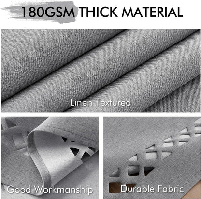 Light Grey Thick Polyester Linen Rectangle Tablecloth Decorative Cutouts Waterproof Stain and Wrinkle Resistant Table Cloth Table Cover for Dining Party Buffet Camping Wedding, 52 X 70 Inch
