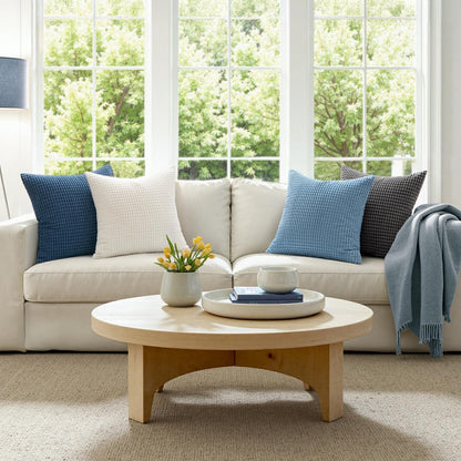 Pack of 2 Pillow Covers 18X18 Inch Granules Soft Corduroy Decorative Throw Pillow Covers for Couch Cushion Sofa Bedroom Living Room, Grey