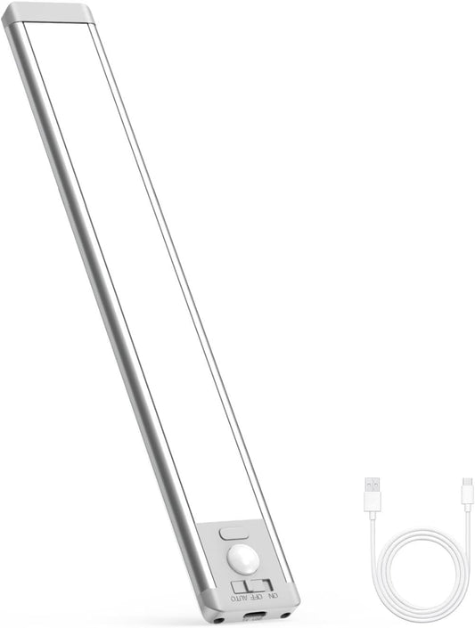 Under Cabinet Light,40 LED Rechargeable Battery Operated Motion Sensor Light Indoor, Magnetic Dimmable Closet Light, Wireless under Counter Lights for Kitchen, Stairs, One Light