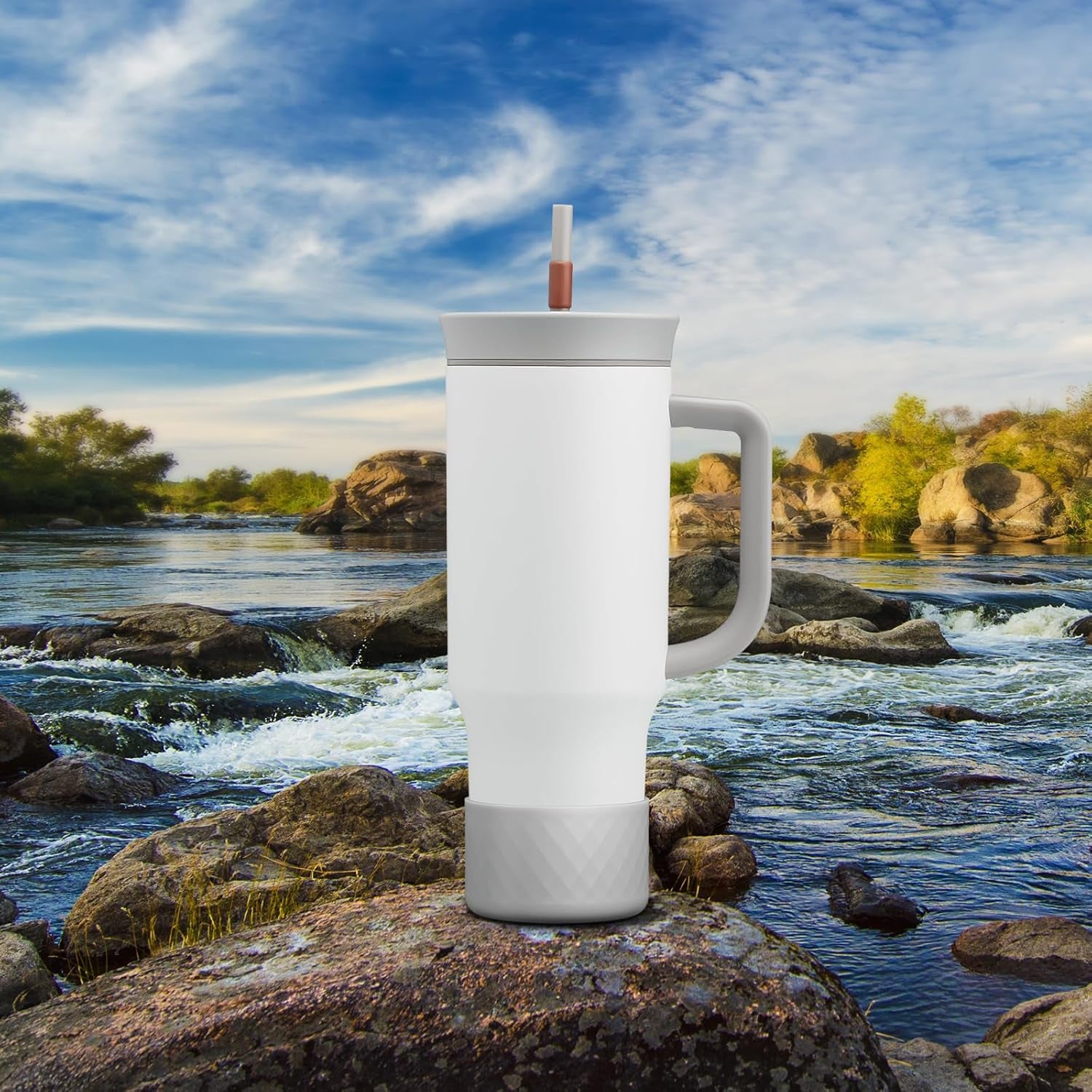 Silicone Boot for Owala 40 Oz Tumbler with Handle, Anti-Slip Protective Sleeve for Stainless Steel Triple Layer Insulated Travel Tumbler Accessories