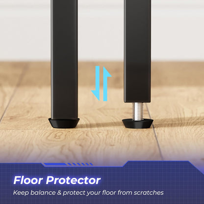 L-Shaped 47-Inch Gaming and Home Office Desk with Reversible Storage Shelves and Metal Frame in Carbon Fiber Black