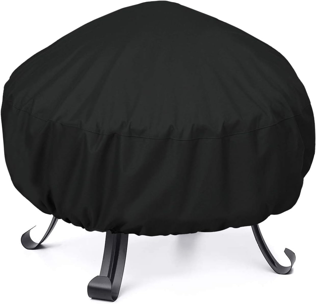 round Fire Pit Cover 32 Inch, Heavy Duty Waterproof Firepit Cover Small, Patio Fire Table Cover, Fade and UV Resistant Material, All Weather Protection, 32" Dia X 14" H, Black