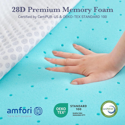 3 Inch Gel Memory Foam Mattress Topper King Size, Ventilated Mattress Pad for Body Pressure Relief, Cooling Bed Topper with Breathable Soft Cover, Certipur-Us Certified, Soft Version