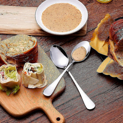 Dinner Forks and Teaspoons Bundle,16 Pcs 8" Food Grade Stainless Steel Silverware Forks & 16 Pcs 6.7" Stainless Steel Spoons,Mirror Finish & Dishwasher Safe,Use for Home,Kitchen or Restaurant