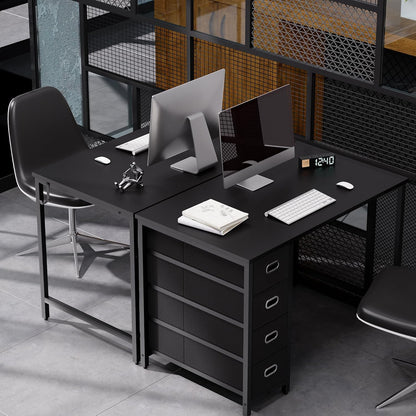 40 Inch Computer Desk with 4 Drawers Small Office Desk for Home Bedroom Study Writing Simple Modern Computer Table Black