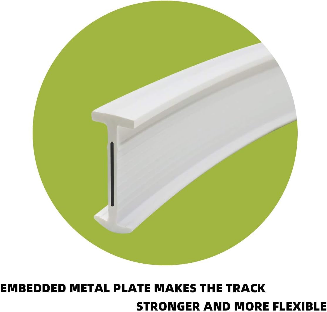 Flexible Ceiling Curtain Track, Ceiling Track for Curtains, Curtain Track Ceiling Mount, Curtain Rail, Ceiling Curtain Rod, Sliding Curtain Track System (8 Ft)