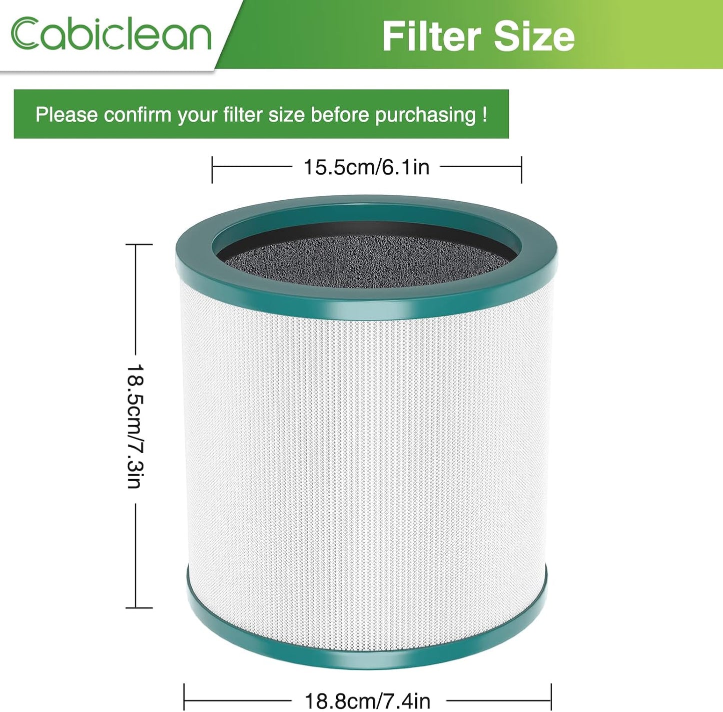 TP01 HEPA Filter Replacement Compatible with Dyson Tower Purifier Pure Cool Link TP01, TP02, TP03, AM11, BP01 Models, Replace Part 968126-03 (2 Pack)
