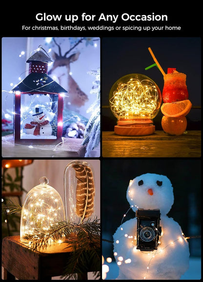 24 Pack Fairy Lights Battery Operated String Lights 7 Feet 20 LED Waterproof Christmas Lights Silver Wire Firefly Starry Moon Lights for Bedroom DIY Party Wedding Patio Christmas, CR-2032