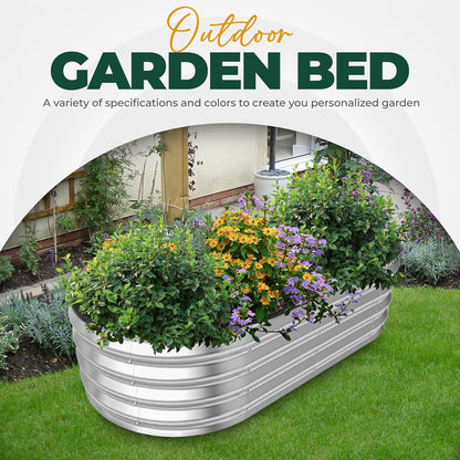 Galvanized Raised Garden Bed Kit 4X2X1Ft, Planter Box Raised Garden Beds Outdoor, Easy Assembly Metal Raised Bed for Gardening Vegetables, Fruits, Flowers - Pack of 01 - Silver