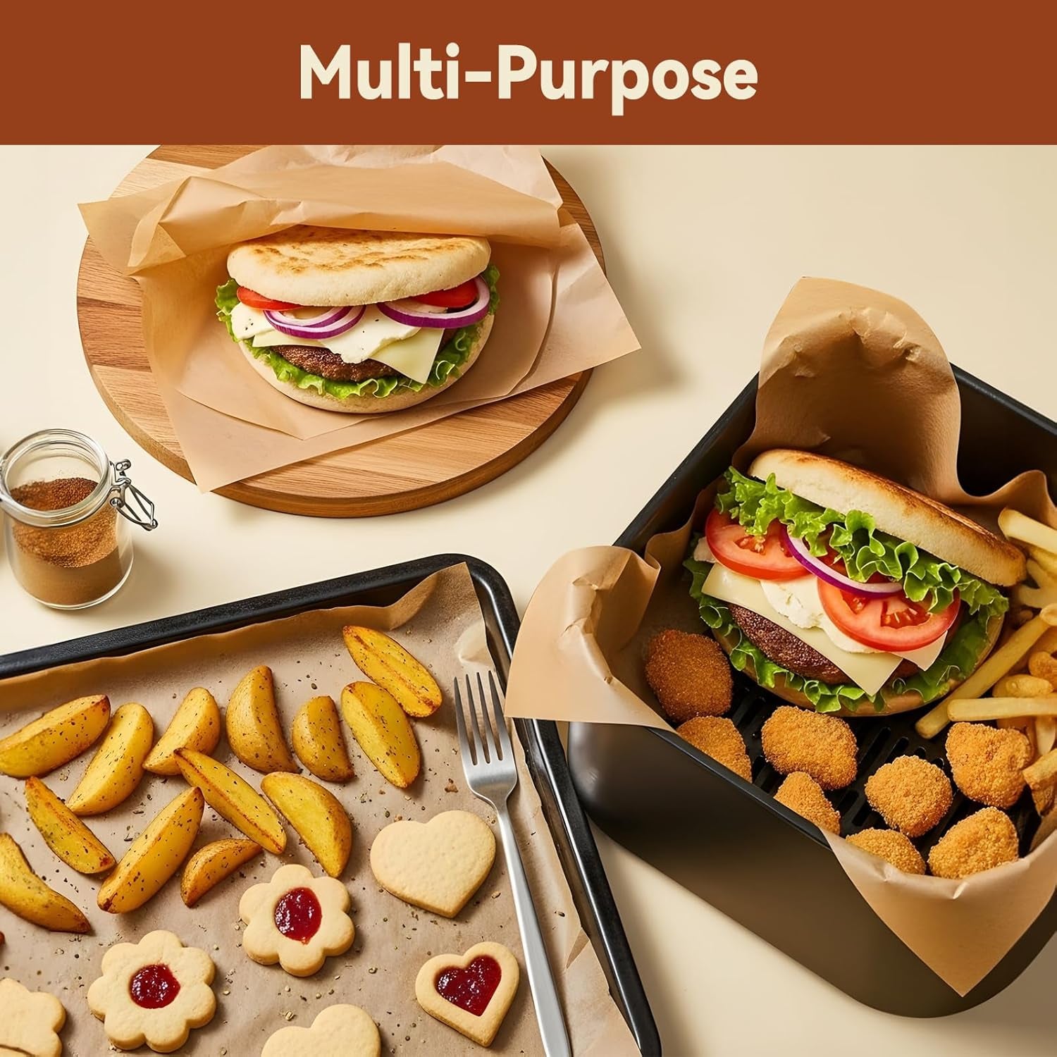 200 Pcs Parchment Paper Sheets, 12 X 16 Inch, Precut Non-Stick Parchment Sheets for Baking, Cooking, Grilling, Air Fryer and Steaming - Unbleached, Fit for Half Sheet Pans