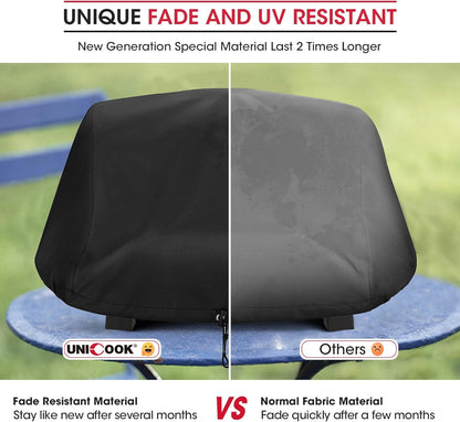 Grill Cover for Ninja OG700 OG701 OG751 Outdoor Series, Heavy Duty Waterproof Woodfire BBQ Cover with Inner Pocket, Sealed Team, Elastic Closure and Drawstrings, Black