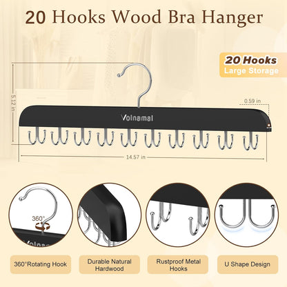 2 Pack Legging Organizer& Bra Hanger, 2 in 1 Space Saving Hanger Max 30 Leggings & Bras Capacity for Closet Organizers and Storage, Metal Yoga Pant Hangers& Foldable Wood Tank Top Organizer