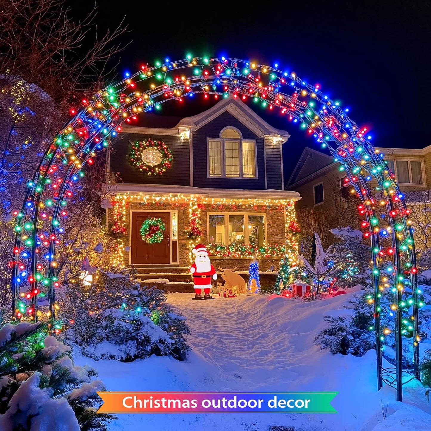 600 LED Solar Christmas Lights Outdoor Waterproof, 206.7 Ft Solar String Lights Outdoor, 8 Modes Tree Light for outside Yard Patio Christmas Decorations