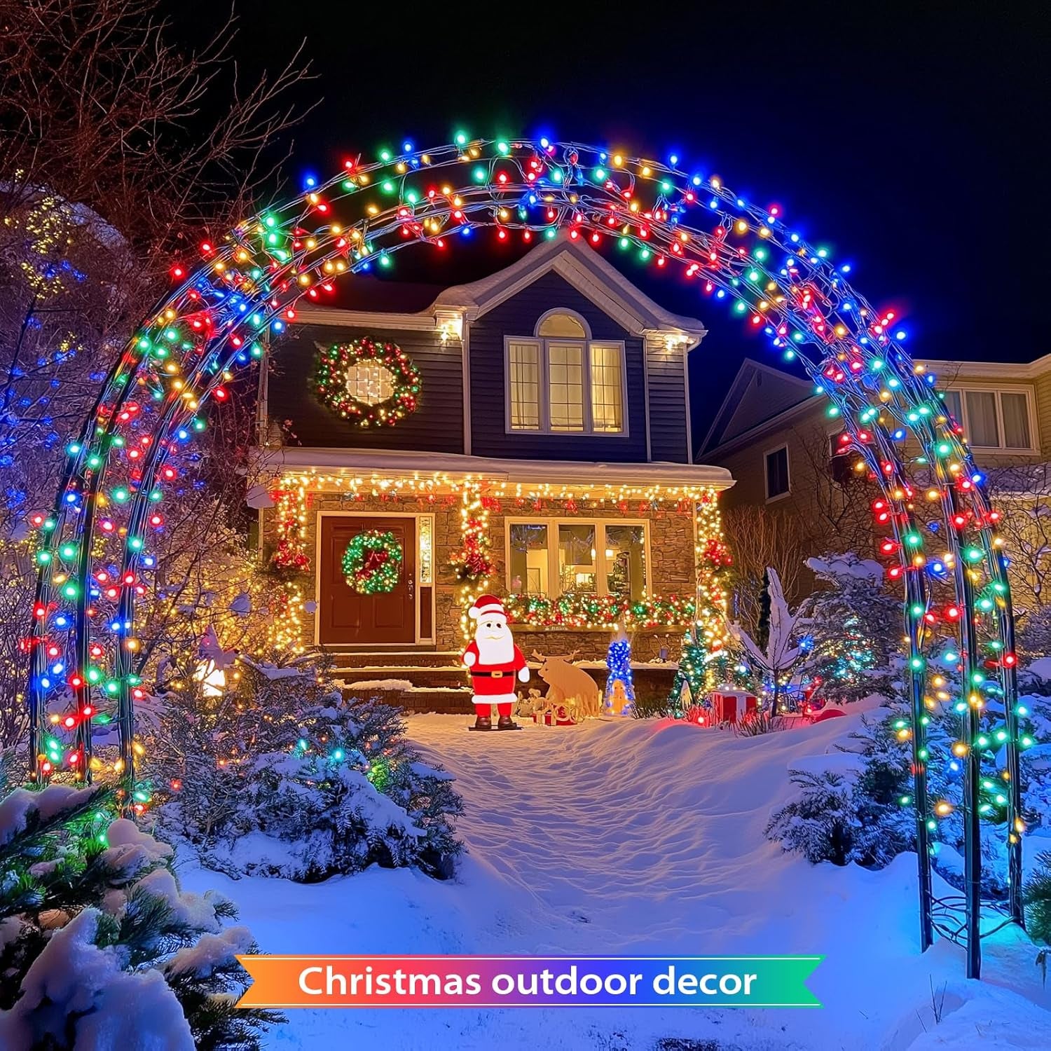 600 LED Solar Christmas Lights Outdoor Waterproof, 206.7 Ft Solar String Lights Outdoor, 8 Modes Tree Light for outside Yard Patio Christmas Decorations