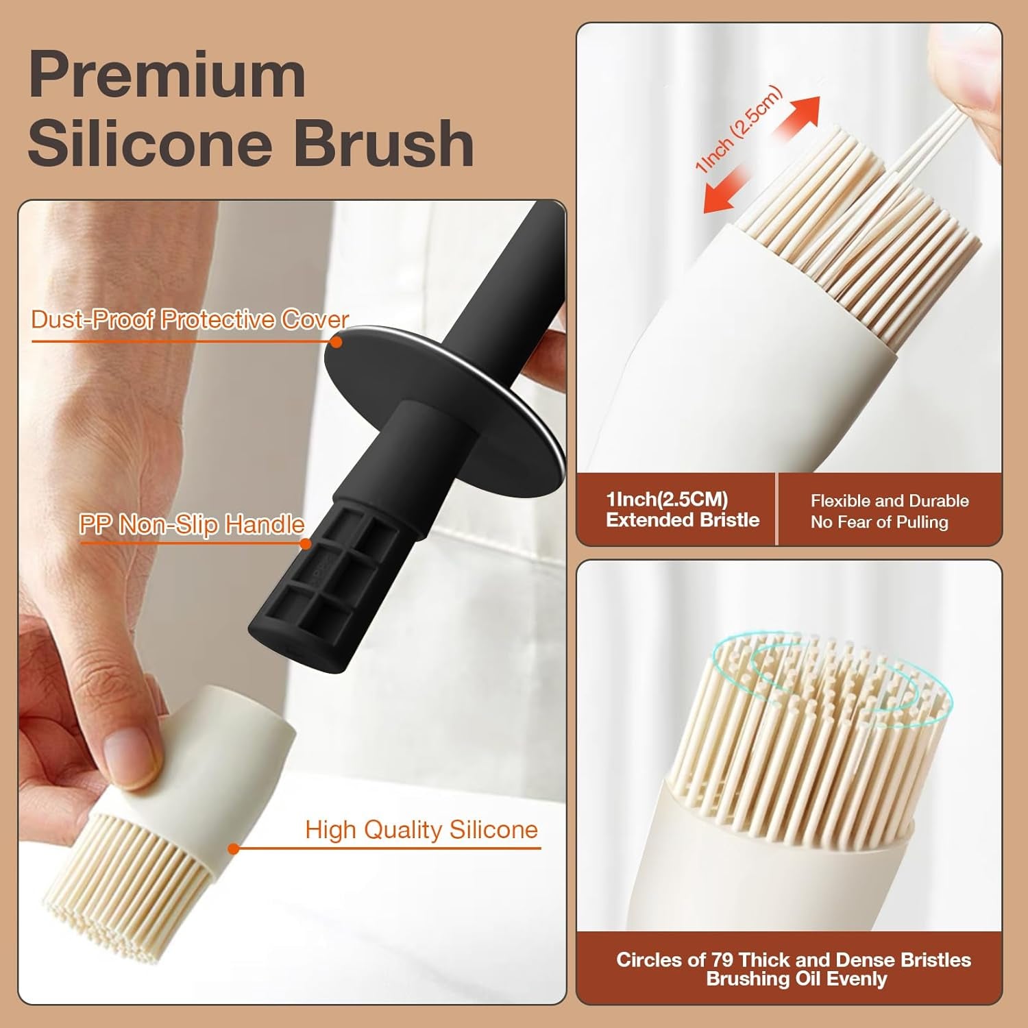 300ml Glass Oil Dispenser with Silicone Basting Brush - Versatile Kitchen Tool for Oils, Vinegars, and Sauces - Black