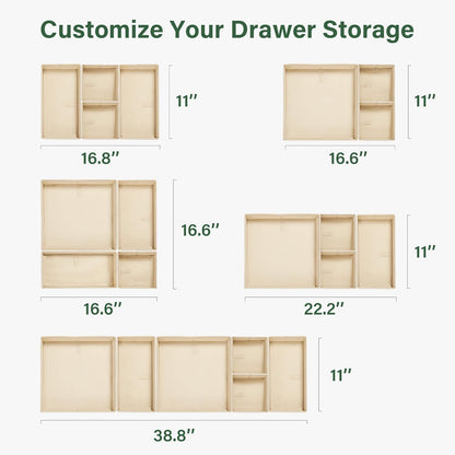 16 Pack Drawer Organizer Clothes, Dresser Drawer Organizers for Clothing Fabric Foldable Closet Organizers and Storage Bins for Baby Clothes, Nursery, Underwear, Bras, Socks