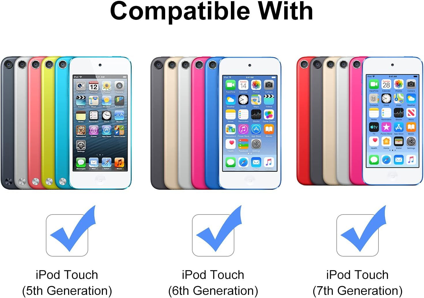 [4 Pack] [Tempered Glass] Screen Protector Compatible Ipod Touch 7G 2019 6G 5G (7Th 6Th 5Th Generation), 0.2Mm Ultra Thin 9H Hardness 2.5D round Edge