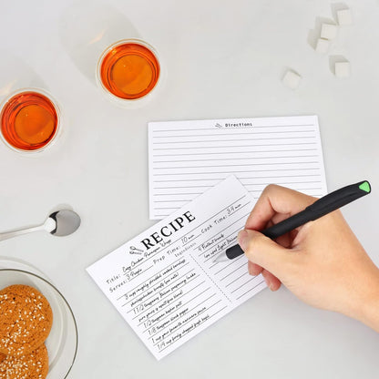 70 Count Recipe Cards 4X6 White, Double Sided, Blank for Bridal Shower and Wedding