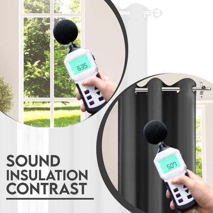 Blackout Curtains for Bedroom, Grommet Window Curtains 63 Inch Length 2 Panels Thermal Insulated Drapes for Living Room (Grey, 42W X 63L Inches)