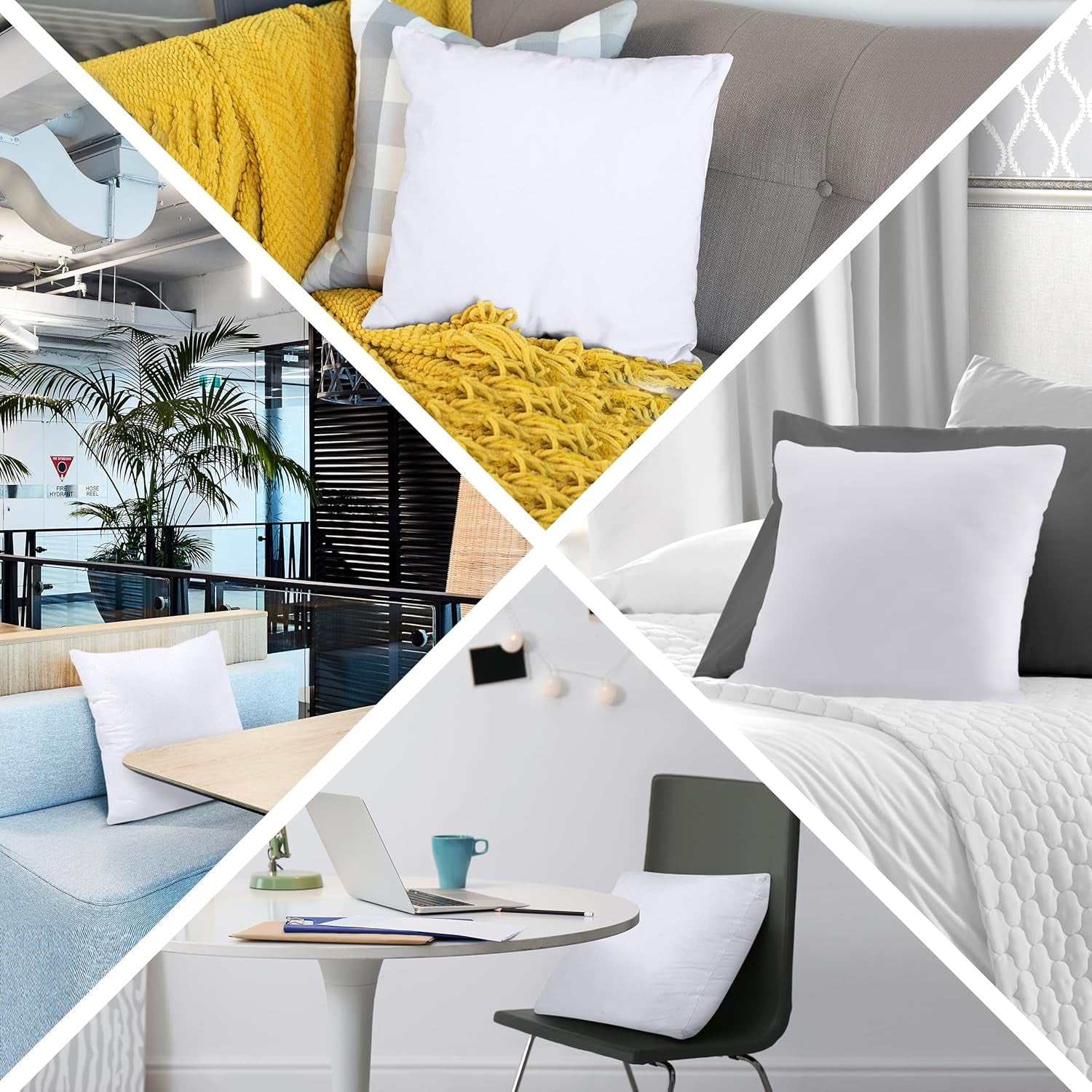 Decorative Throw Pillow Insert (18 X 18 Inches, White) – Set of 1, Ideal for Sofa, Couch, and Bed