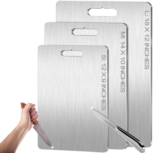 Titanium Cutting Board, Stainless Non Stick Chopping Board, Countertop Non Slip, Dishwasher Safe Ideal, Perfect for Various Cooking Tasks (1, 16 * 11 IN)
