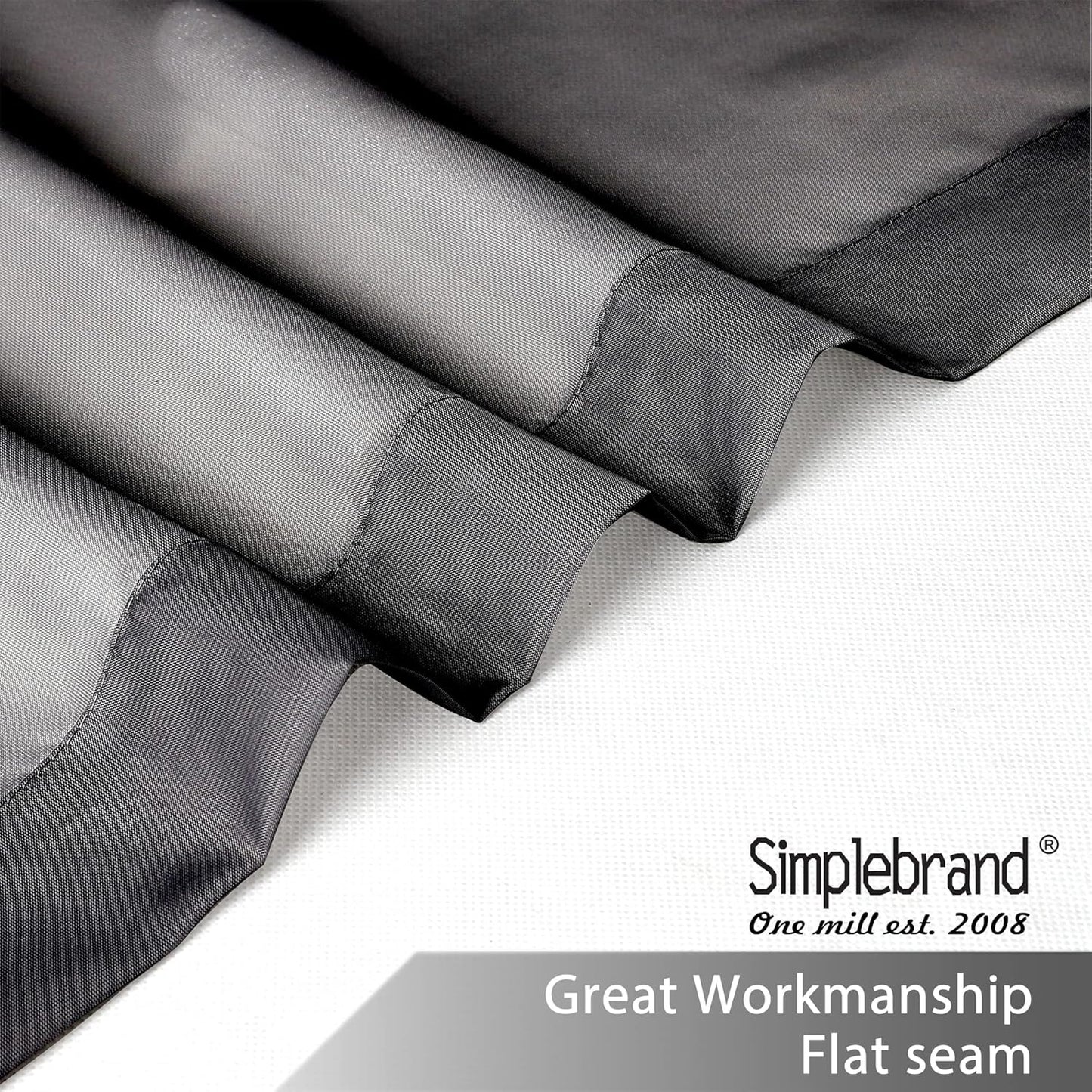 Black Sheer Curtains 63 Inch Length 2 Panels, Rod Pocket Solid Color Window Sheer Curtain Panels, Elegant Curtains & Drapes for Living Room, Bedroom 2 Panels (Black, 42" W X 63" L)