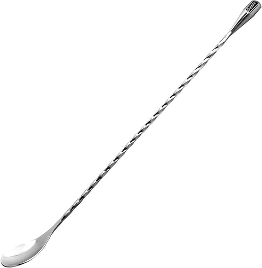 LZS13B 12 Inches Stainless Steel Mixing Spoon, Spiral Pattern Bar Cocktail Shaker Spoon