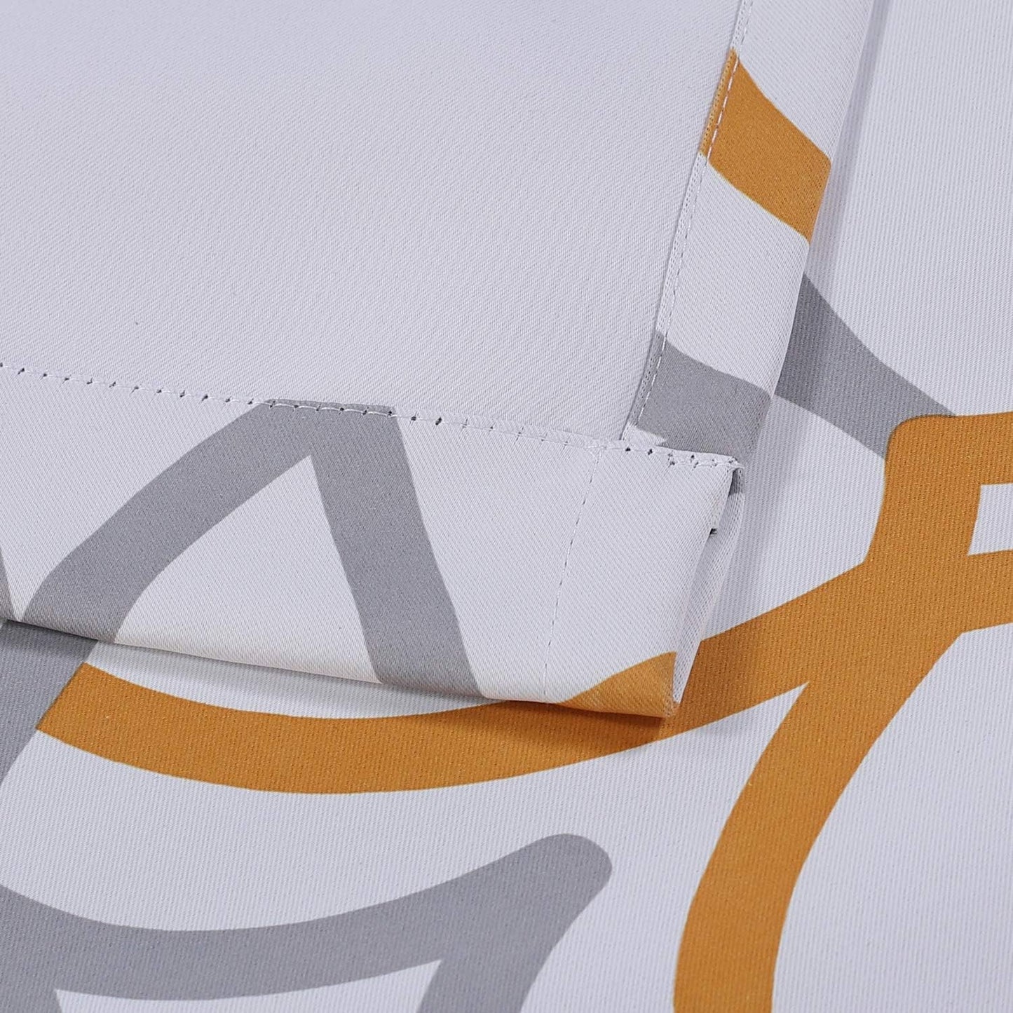 Blackout Curtain Valances for Kitchen Thermal Insulated Window Valances for Living Room Rod Pocket Short Curtain 1 Panel, 52X18 Inch, Mustard and Grey