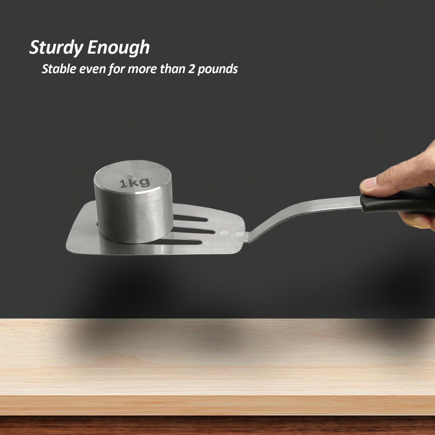 Stainless Steel Flexible Spatula Turner, Thin Slotted Metal Spatula for Cast Iron Skillet, Thin Blade and Heat Resistant Silicone Handle, Great for Egg, Cookie, Meat, Crep, Large