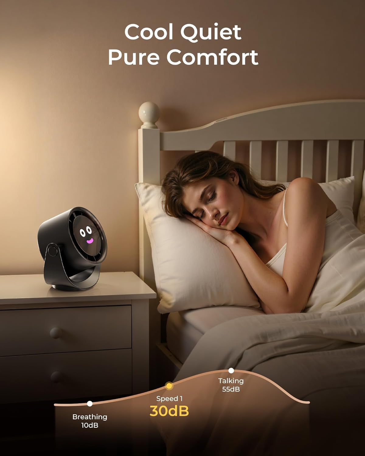 Desk Fan, LED Display Mini Table Fan, Rechargeable Personal Fan with 4000Mah Battery, Max. 17H Use, 5 Speeds, 360°Tilt, USB-C Charging, Quiet Small Portable Fan for Home, Office, Camp, Travel