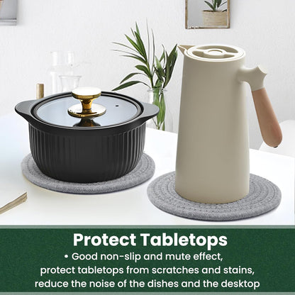 8 Inch Trivets for Hot Dishes, Hot Pots and Pans, Thick Heat Resistant Large Coaster for Kitchen, Hot Pads, Kitchen Essentials, Kitchen Decor for Table & Countertop, 6 Pcs