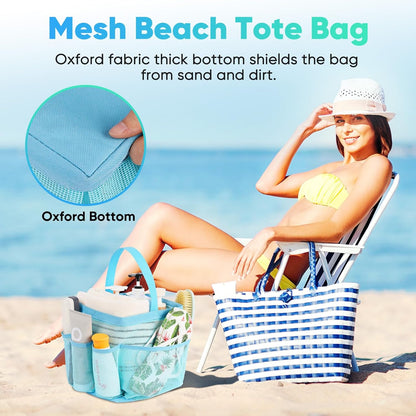 2 Pack Mesh Shower Caddy Portable for College Dorm Room Essentials, Shower Caddy Dorm with 8-Pocket Large Capacity,Shower Bag for Beach,Swimming,Gym