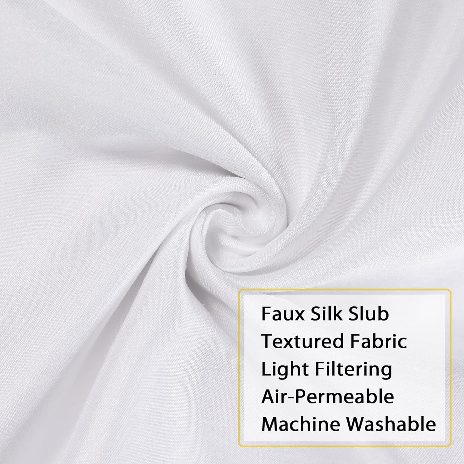 Uptown White Valance Curtains 14 Inch Length, Faux Silk Light Filtering Slub Fabric Rod Pocket Small Window Valance for Farmhouse Bedroom Basement Bathroom, 60Wx14L Inch