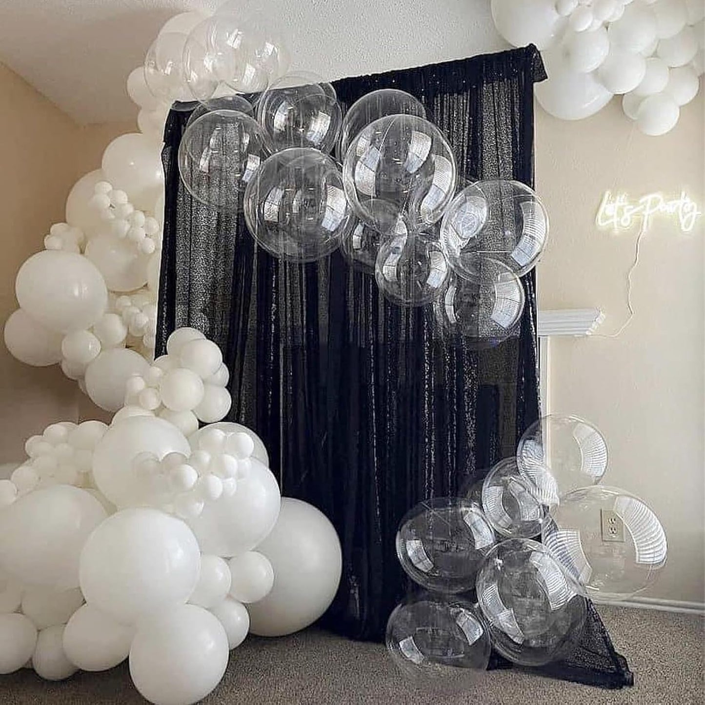 120Pcs Clear Balloons, 18 12 10 5 Inch Transparent Balloons Different Sizes Clear Balloon Garland for Baby Shower Wedding Bridal Shower Birthday Party Decorations
