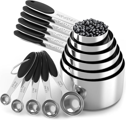 Measuring Cups and Spoons Set, Stainless Steel, Kitchen Utensils for Cooking and Baking (11)