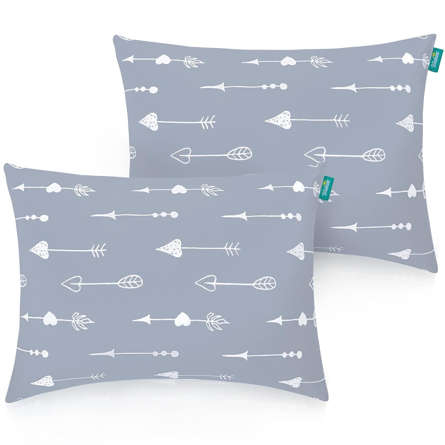 Toddler Pillow for Sleeping, Kid Pillow 14" X 19" for Small Travel Bed, Nap Pillow for Crib, Soft & Skin-Friendly Small Pillows for Sleeping, Toddler Use Only, Age 2 to 5 (Grey Arrow)