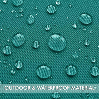 Set of Two Waterproof Farmhouse Decorative Throw Pillow Covers in Dark Teal, 18x18 Inches, Ideal for Patio, Tent, Bed, Sofa, and Living Room
