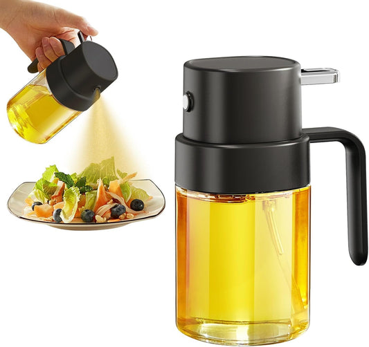 Mini Oil Sprayer for Cooking, 6.8 OZ/ 200 ML Premium Oil Spray Bottle for Kitchen, Food-Grade Olive Oil Sprayer, Portable Oil Mister for Air Fryer, Kitchen, Outdoor BBQ and Camping (Black)
