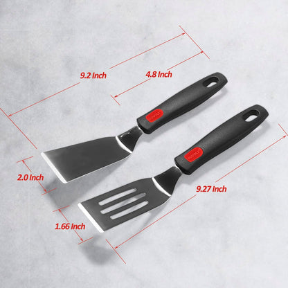 Professional Mini-Serving Spatula Set, Stainless Steel Cutter and Serve Turner for Serving, Flipping or Cooking, Ideal for Brownies, Tiramisu, Cakes, Lasagna or Cookie Etc.