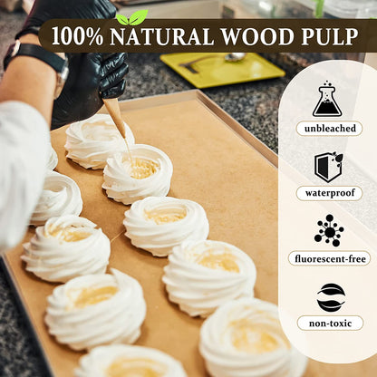 Parchment Paper Sheets, Unbleached Parchment Baking Sheets, Precut Parchment Paper 12 X 16 IN, Non-Stick Parchment Paper for Baking Grilling Air Fryer Steaming Bread Cake Cookie - 50 Count