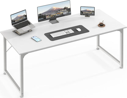 55-Inch Modern Home Office Desk with Sturdy Metal Frame and Ample Legroom for Gaming and Writing