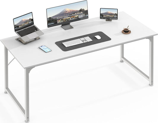 55-Inch Modern Home Office Desk with Sturdy Metal Frame and Ample Legroom for Gaming and Writing