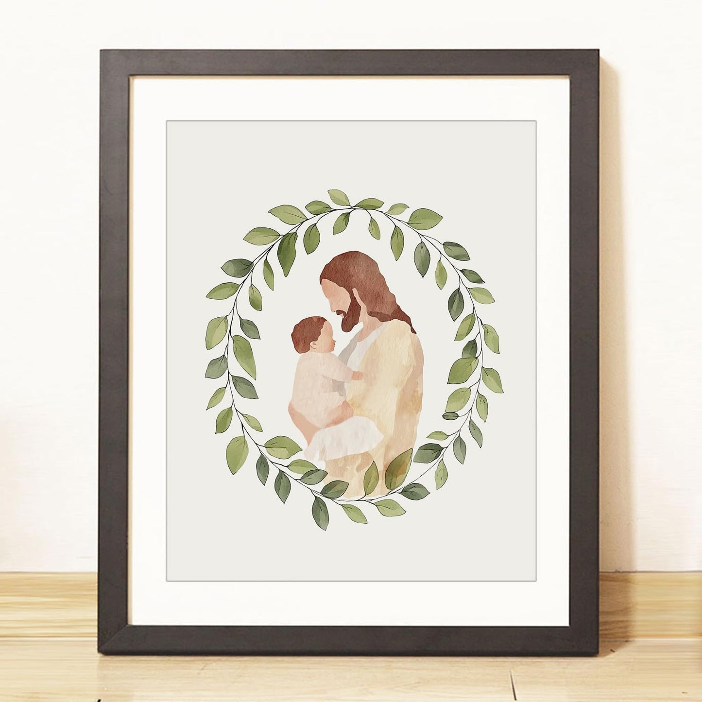 Miscarriage Baby Loss Watercolor Print, Jesus Christ Holding Gender Neutral Baby, Miscarriage Art, Miscarriage Keepsake, Baby Loss Gift, Baby Loss Sympathy Gift (5 X 7 Inches)